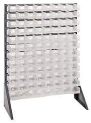 Quantum Storage - 96 Bin Rail System with Ultra Bins - 36 Inch Overall Width x 15 Inch Overall Depth x 53 Inch Overall Height, Clear Tri-Clear Polypropylene Bins - Industrial Tool & Supply