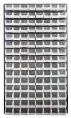 Quantum Storage - 120 Bin Louvered Panel with Ultra Bins - 36 Inch Overall Width x 8 Inch Overall Depth x 61 Inch Overall Height, Clear Tri-Clear Polypropylene Bins - Industrial Tool & Supply