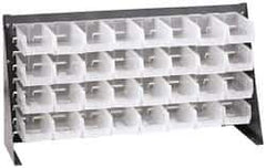 Quantum Storage - 32 Bin Louvered Panel with Ultra Bins - 36 Inch Overall Width x 8 Inch Overall Depth x 19 Inch Overall Height, Clear Tri-Clear Polypropylene Bins - Industrial Tool & Supply