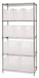 Quantum Storage - 10 Bin Giant Stack Container with Wire Shelving - Industrial Tool & Supply