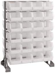 Quantum Storage - 48 Bin Rail System with Ultra Bins - 36 Inch Overall Width x 20 Inch Overall Depth x 53 Inch Overall Height, Clear Tri-Clear Polypropylene Bins - Industrial Tool & Supply