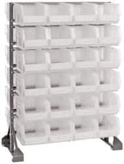 Quantum Storage - 48 Bin Rail System with Ultra Bins - 36 Inch Overall Width x 20 Inch Overall Depth x 53 Inch Overall Height, Clear Tri-Clear Polypropylene Bins - Industrial Tool & Supply