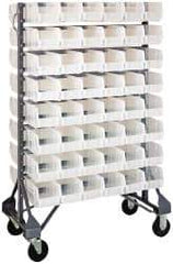 Quantum Storage - 96 Bin Rail System with Ultra Bins - 36 Inch Overall Width x 20 Inch Overall Depth x 53 Inch Overall Height, Clear Tri-Clear Polypropylene Bins - Industrial Tool & Supply