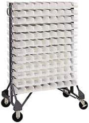 Quantum Storage - 192 Bin Rail System with Ultra Bins - 36 Inch Overall Width x 20 Inch Overall Depth x 53 Inch Overall Height, Clear Tri-Clear Polypropylene Bins - Industrial Tool & Supply