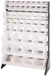Quantum Storage - 46 Bin Rail System with Ultra Bins - 36 Inch Overall Width x 15 Inch Overall Depth x 53 Inch Overall Height, Clear Tri-Clear Polypropylene Bins - Industrial Tool & Supply