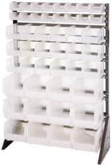 Quantum Storage - 46 Bin Rail System with Ultra Bins - 36 Inch Overall Width x 15 Inch Overall Depth x 53 Inch Overall Height, Clear Tri-Clear Polypropylene Bins - Industrial Tool & Supply