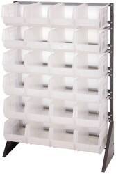 Quantum Storage - 24 Bin Rail System with Ultra Bins - 36 Inch Overall Width x 15 Inch Overall Depth x 53 Inch Overall Height, Clear Tri-Clear Polypropylene Bins - Industrial Tool & Supply