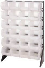 Quantum Storage - 24 Bin Rail System with Ultra Bins - 36 Inch Overall Width x 15 Inch Overall Depth x 53 Inch Overall Height, Clear Tri-Clear Polypropylene Bins - Industrial Tool & Supply