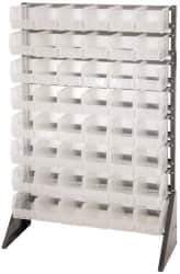 Quantum Storage - 48 Bin Rail System with Ultra Bins - 36 Inch Overall Width x 15 Inch Overall Depth x 53 Inch Overall Height, Clear Tri-Clear Polypropylene Bins - Industrial Tool & Supply