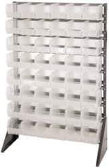 Quantum Storage - 48 Bin Rail System with Ultra Bins - 36 Inch Overall Width x 15 Inch Overall Depth x 53 Inch Overall Height, Clear Tri-Clear Polypropylene Bins - Industrial Tool & Supply