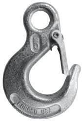 CM - 2,600 Lb Capacity, Chain Grade 43, Steel Eye Hook - 0.73" Hook Throat, 2.61" Reach, 0.53" Eye ID, 1/4" Chain Diam, 3.69" OAL, Heat Treated - Industrial Tool & Supply