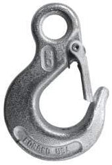 CM - 2,600 Lb Capacity, Chain Grade 43, Steel Eye Hook - 0.73" Hook Throat, 2.61" Reach, 0.53" Eye ID, 1/4" Chain Diam, 3.69" OAL, Heat Treated - Industrial Tool & Supply