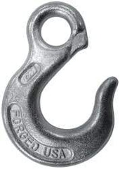 CM - 2,650 Lb Capacity, Chain Grade 30, Steel Eye Hook - 0.92" Hook Throat, 3.17" Reach, 3/4" Eye ID, 3/8" Chain Diam, 4.56" OAL, Heat Treated - Industrial Tool & Supply