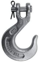 CM - 7/16 Inch Chain Diameter, Grade 43 Clevis Hook - 7,200 Lbs. Load Capacity, 0.58 Inch Inside Diameter, 1/2 Inch Pin Diameter, 1.02 Inch Hook Throat, 5.56 Inch Overall Length, 3.91 Inch Hook Width - Industrial Tool & Supply