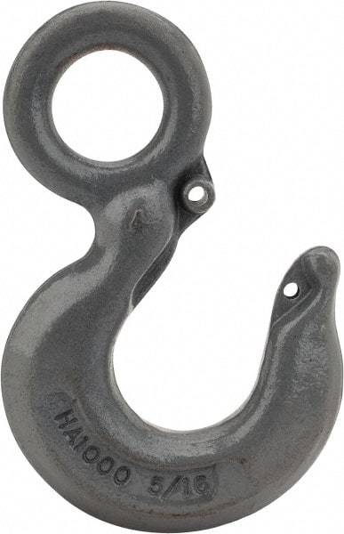 CM - Chain Grade 100, 5,700 Lbs. Load Limit Eye Rigging Hook - 1.06 Inch Hook Throat, 4.09 Inch Reach, 1.13 Inch Eye Inside Diameter, 5/16 Inch Chain Diameter, 5.63 Inch Overall Length, 1/2 Inch Eye Thickness - Industrial Tool & Supply