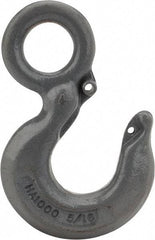 CM - Chain Grade 100, 5,700 Lbs. Load Limit Eye Rigging Hook - 1.06 Inch Hook Throat, 4.09 Inch Reach, 1.13 Inch Eye Inside Diameter, 5/16 Inch Chain Diameter, 5.63 Inch Overall Length, 1/2 Inch Eye Thickness - Industrial Tool & Supply
