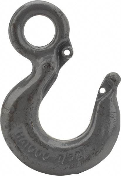 CM - Chain Grade 100, 4,300 Lbs. Load Limit Eye Rigging Hook - 0.97 Inch Hook Throat, 3.66 Inch Reach, 0.88 Inch Eye Inside Diameter, 9/32 Inch Chain Diameter, 5.04 Inch Overall Length, 0.44 Inch Eye Thickness - Industrial Tool & Supply