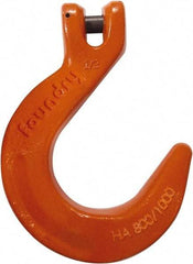 CM - 1/2 Inch Chain Diameter, Grade 100 Clevis Hook - 15,000 Lbs. Load Capacity, 0.59 Inch Inside Diameter, 5/8 Inch Pin Diameter, 3.55 Inch Hook Throat, 9.4 Inch Overall Length, 6.83 Inch Hook Width - Industrial Tool & Supply