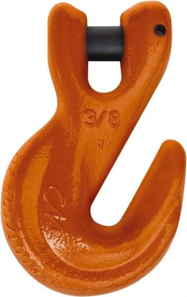CM - 5/8 Inch Chain Diameter, Grade 100 Clevis Hook - 22,600 Lbs. Load Capacity, 0.79 Inch Inside Diameter, 3/4 Inch Pin Diameter, 0.79 Inch Hook Throat, 6.54 Inch Overall Length, 4.18 Inch Hook Width - Industrial Tool & Supply