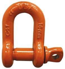 CM - 3/8" Nominal Chain Size, 1.5 Ton Carbon Steel Screw Chain Shackle - 17/32" Diam, 7/16" Pin Diam, 21/32" Wide Inside Jaw, 21/32" Inside Width - Industrial Tool & Supply