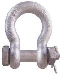 CM - 1/2" Nominal Chain Size, 3 Ton Carbon Steel Bolt Anchor Shackle - 23/32" Diam, 5/8" Pin Diam, 13/16" Wide Inside Jaw, 1-5/32" Inside Width - Industrial Tool & Supply