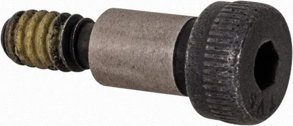 Value Collection - 1/4" Shoulder Diam x 3/8" Shoulder Length, #10-24 UNC, Hex Socket Shoulder Screw - 4140 Alloy Steel with Nylon Locking Patch, 3/16" Head Height x 3/8" Head Diam - Industrial Tool & Supply