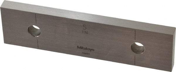Mitutoyo - 5" Rectangular Steel Gage Block - Accuracy Grade 0, Includes Certificate of Inspection - Industrial Tool & Supply