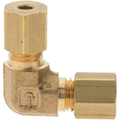 Parker - 1/8" OD, Brass Union Elbow - 400 Max Working psi, Comp x Comp Ends - Industrial Tool & Supply