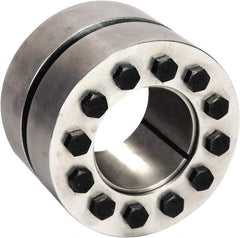 Climax Metal Products - M10 Thread, 2-9/16" Bore Diam, 148mm OD, Shaft Locking Device - 12 Screws, 76,772 Lb Axial Load, 5.826" OAW, 3.15" Thrust Ring Width, 8,197 Ft/Lb Max Torque - Industrial Tool & Supply