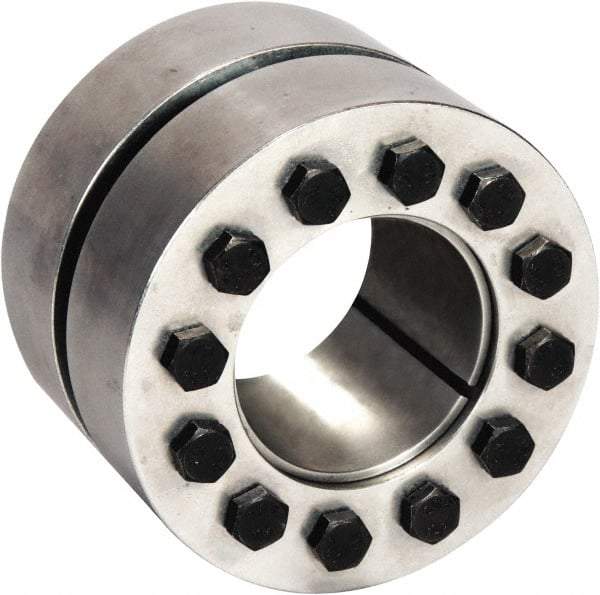 Climax Metal Products - M12 Thread, 3-1/2" Bore Diam, 185mm OD, Shaft Locking Device - 12 Screws, 111,353 Lb Axial Load, 7.283" OAW, 4.173" Thrust Ring Width, 16,239 Ft/Lb Max Torque - Industrial Tool & Supply