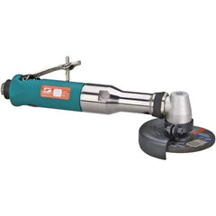 Dynabrade - 4" Wheel Diam, 13,500 RPM, Pneumatic Angle & Disc Grinder - 3/8-24 Spindle, 40 CFM, Rear Exhaust - Industrial Tool & Supply