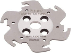 Iscar - Arbor Hole Connection, 1/16" Cutting Width, 0.591" Depth of Cut, 63mm Cutter Diam, 0.3937" Hole Diam, 6 Tooth Indexable Slotting Cutter - TGSF Toolholder, TAG N-A, TAG N-C/W/M, TAG N-J/JS/JT, TAG N-LF, TAG N-MF, TAG N-UT Insert - Industrial Tool & Supply