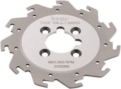 Iscar - Arbor Hole Connection, 0.079" Cutting Width, 1.02" Depth of Cut, 0.065" Cutter Diam, 1" Hole Diam, 11 Tooth Indexable Slotting Cutter - TGSF Toolholder, TAG N2 Insert - Industrial Tool & Supply