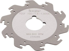 Iscar - Arbor Hole Connection, 1/16" Cutting Width, 1.181" Depth of Cut, 3-15/16" Cutter Diam, 1" Hole Diam, 10 Tooth Indexable Slotting Cutter - TGSF Toolholder, TAG N-A, TAG N-C/W/M, TAG N-J/JS/JT, TAG N-LF, TAG N-MF, TAG N-UT Insert - Industrial Tool & Supply