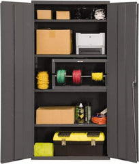 Durham - 4 Shelf Locking Storage Cabinet - Steel, 36" Wide x 18" Deep x 72" High, Gray - Industrial Tool & Supply