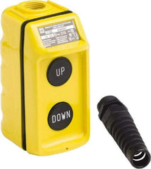 Schneider Electric - 2 Operator, Pushbutton Pendant Control Station - Up-Down (Legend), Momentary Switch, 8NO Contact - Industrial Tool & Supply