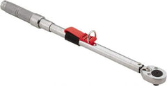Proto - 1/2" Drive Micrometer Ratchet Head Tethered Torque Wrench - 40 N/m to 200 N/m Torque, 21-1/2" OAL, 1 N/m Graduation, Pear Head - Industrial Tool & Supply