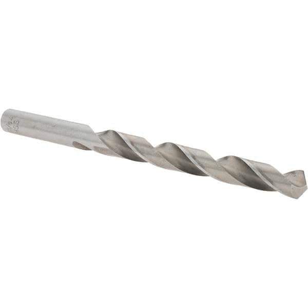 Import - 23/64" 118° High Speed Steel Jobber Drill - Bright Finish, Right Hand Cut, Spiral Flute, Straight Shank, 4-7/8" OAL, Standard Point - Industrial Tool & Supply