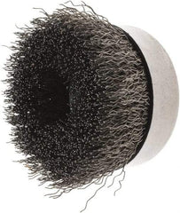 Weiler - 4" Diam, 5/8-11 Threaded Arbor, Steel Fill Cup Brush - 0.02 Wire Diam, 1-3/8" Trim Length, 9,000 Max RPM - Industrial Tool & Supply