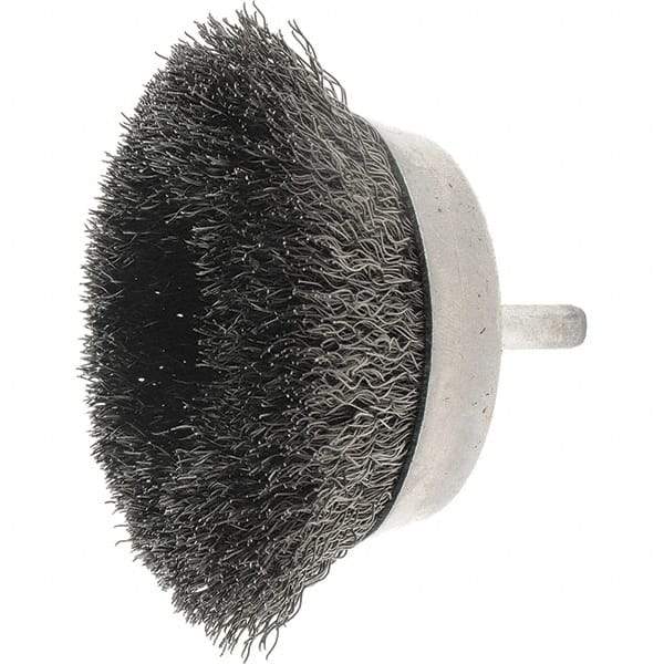Weiler - 2-3/4" Diam, Steel Fill Cup Brush - 0.0118 Wire Diam, 7/8" Trim Length, 4,500 Max RPM - Industrial Tool & Supply