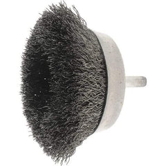 Weiler - 2-3/4" Diam, Steel Fill Cup Brush - 0.0118 Wire Diam, 7/8" Trim Length, 4,500 Max RPM - Industrial Tool & Supply