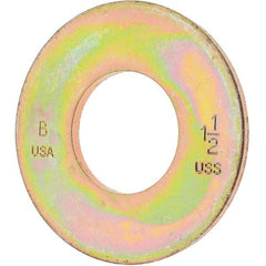 Made in USA - 1-1/2" Screw, Grade 8 Carbon Steel USS Flat Washer - Industrial Tool & Supply
