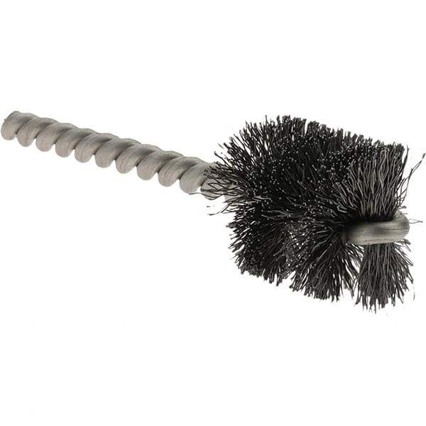 Weiler - 1" Diam Helical Steel Tube Brush - Single Spiral, 0.008" Filament Diam, 1" Brush Length, 3-1/2" OAL, 1/4" Diam Stainless Steel Shank - Industrial Tool & Supply
