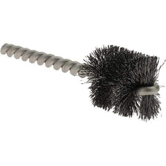 Weiler - 1" Diam Helical Steel Tube Brush - Single Spiral, 0.008" Filament Diam, 1" Brush Length, 3-1/2" OAL, 1/4" Diam Stainless Steel Shank - Industrial Tool & Supply