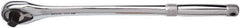 Proto - 1/2" Drive Pear Head Tethered Ratchet - Full Polish Chrome Finish, 15" OAL, 45 Gear Teeth, Long Handle - Industrial Tool & Supply