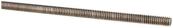 Made in USA - 1/4-20 UNC (Coarse), 3' Long, Stainless Steel Threaded Rod - Right Hand Thread - Industrial Tool & Supply