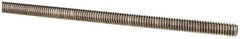 Made in USA - 1/4-20 UNC (Coarse), 3' Long, Stainless Steel Threaded Rod - Right Hand Thread - Industrial Tool & Supply