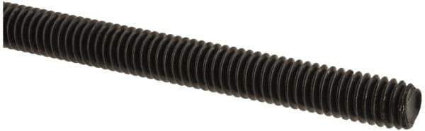 Value Collection - 5/16-18 UNC (Coarse), 6' Long, Medium Carbon Steel Threaded Rod - Black Oxide Finish, Right Hand Thread - Industrial Tool & Supply