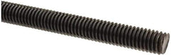 Value Collection - 3/8-16 UNC (Coarse), 6' Long, Medium Carbon Steel Threaded Rod - Black Oxide Finish, Right Hand Thread - Industrial Tool & Supply