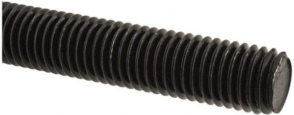 Value Collection - 5/8-11 UNC (Coarse), 6' Long, Medium Carbon Steel Threaded Rod - Black Oxide Finish, Right Hand Thread - Industrial Tool & Supply